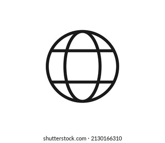 Globe icon concept. Single premium editable stroke pictogram perfect for logos, mobile apps, online shops and web sites. Vector symbol isolated on white background. 