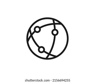 Globe icon concept. Single premium editable stroke pictogram perfect for logos, mobile apps, online shops and web sites. Vector symbol isolated on white background. 