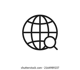Globe icon concept. Single premium editable stroke pictogram perfect for logos, mobile apps, online shops and web sites. Vector symbol isolated on white background. 