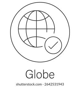 Globe icon, Connected World Bridging Borders Through Innovation, Global Vision Expanding Horizons Across Continents, Global Perspective, Connected World, vector