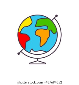 Globe icon with dark outline on white background