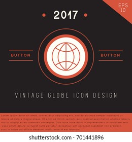 Globe icon design on modern flat background