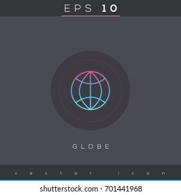 Globe icon design on modern flat background