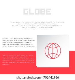 Globe icon design on modern flat background