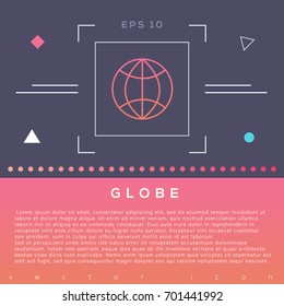 Globe icon design on modern flat background
