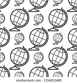 Diseño de iconos de globo, símbolo de globo, ilustración de arte de vectores de patrones sin inconvenientes