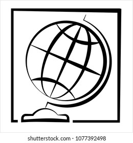 Globe Icon Design, Globe Symbol Vector Art Illustration