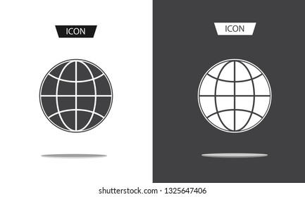 Globe icon design vector isolated  on white background.