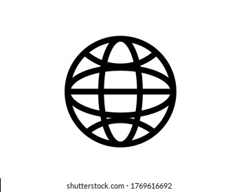 Globe Icon Design - Vector Template - Transparent Background