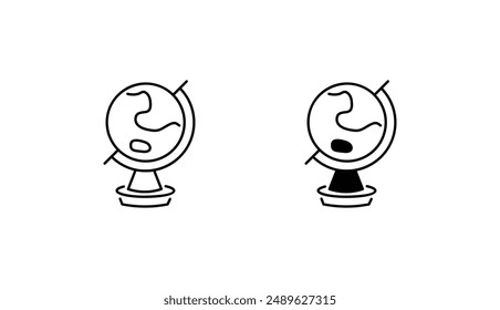 Globe icon design with white background stock illustration