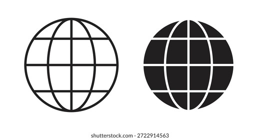 Globe icon designs collection for mobile, ui, web.