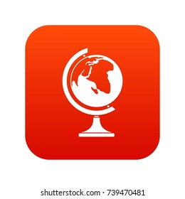 Globe icon digital red for any design isolated on white vector illustration