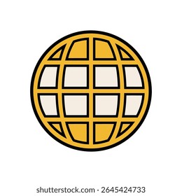 Globe icon displays grid pattern on plain backdrop simple design