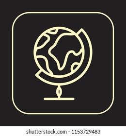 Globe Icon. Globe Earth. Planet geography concept. Editable stroke flat icons. Simple thin line art logo. Web app button. Vector illustration. 