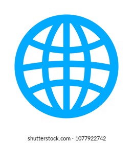 Globe icon, earth planet - global world, global sign - map isolated