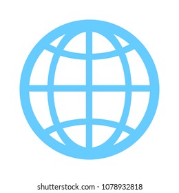 Globe icon, earth planet - global world sign - map illustration isolated