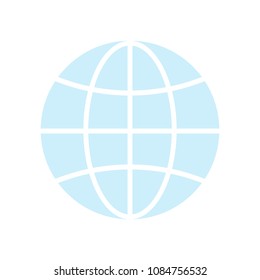 Globe icon, earth planet global world sign, map gps navigation isolated travel symbol. Vector.