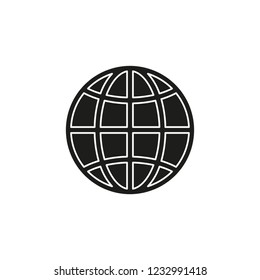 Globe icon, earth planet - global world, global sign - map isolated