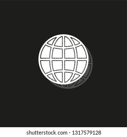 Globe icon, earth planet - global world, global sign - map isolated
