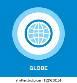 Globe icon, earth planet - global world, global sign - map isolated