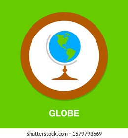 Globe icon, earth planet - global world, global sign - map isolated