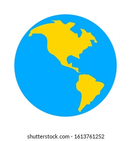 Globe icon, earth planet - global world, global sign - map isolated