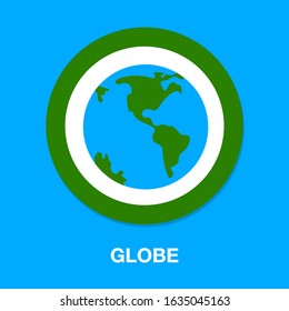 Globe icon, earth planet - global world, global sign - map isolated