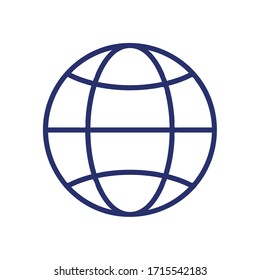 Icono de globo.Planeta terrestre. Signo mundial. Aislado sobre fondo blanco. Ilustración vectorial.