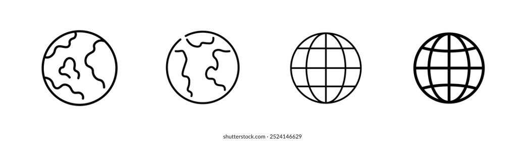 Icono del globo. Conjunto de iconos de la Tierra