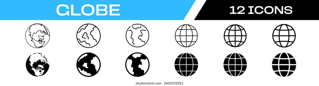 globe icon. Earth icon set