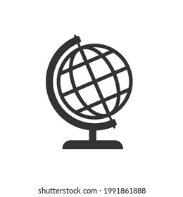 Globe icon. Earth sphere map symbol. World sign. Web application interface internet button. Vector illustrtion image.
