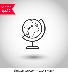 Globe icon. Earth icon. Studio background. EPS 10 vector flat sign.