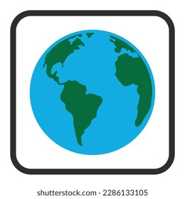 Globe icon, earth. Vector on white background