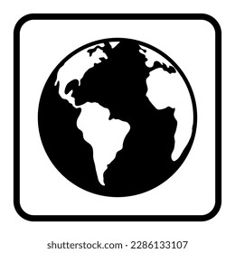 Globe icon, earth. Vector on white background