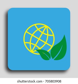Globe icon. Ecology.