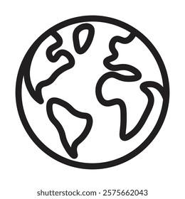 Globe icon. Editable line icon. Vector illustration