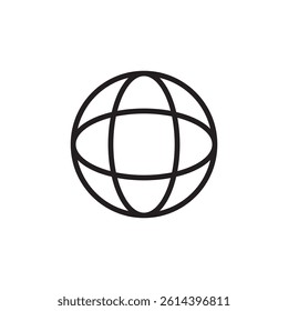 globe icon editable outline stroke vector eps
