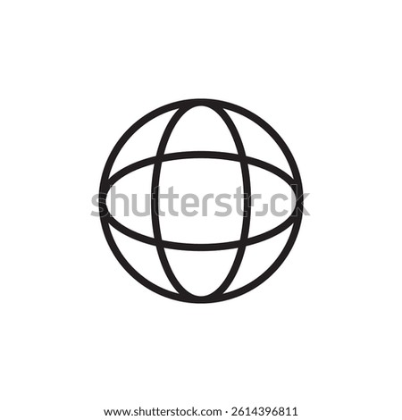 globe icon editable outline stroke vector eps