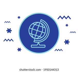 Globe Icon with Editable Stroke and Pixel Perfect.