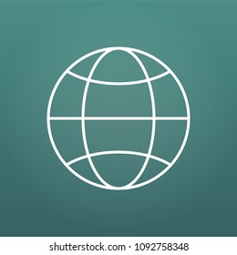 The globe icon with Editable stroke. Globe symbol. Flat Vector illustration isolated on modern background.