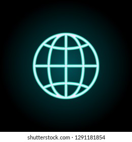 globe icon. Elements of Science in neon style icons. Simple icon for websites, web design, mobile app, info graphics