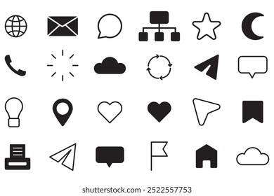 Icono del globo. Símbolo de sobre. Figura de la nube. Emblema de la burbuja del discurso.