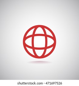  Globe icon flat .