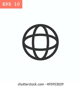  Globe icon flat .