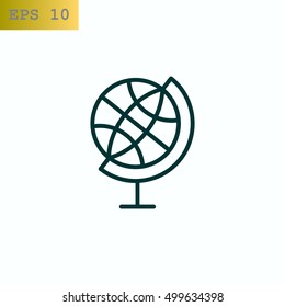  globe icon flat.