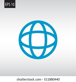  Globe icon flat .