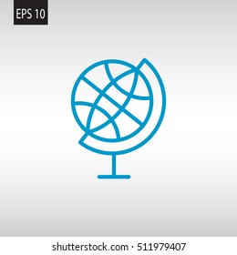  globe icon flat.