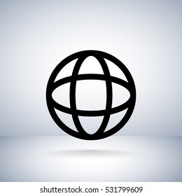  Globe icon flat .