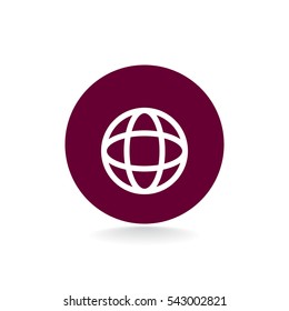  Globe icon flat .