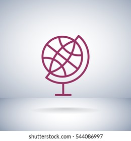  globe icon flat.